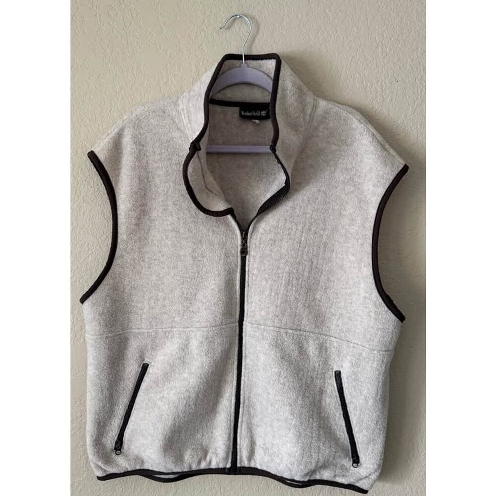 Vintage (00s) Timberland Fleece Vest XL Tan Brown